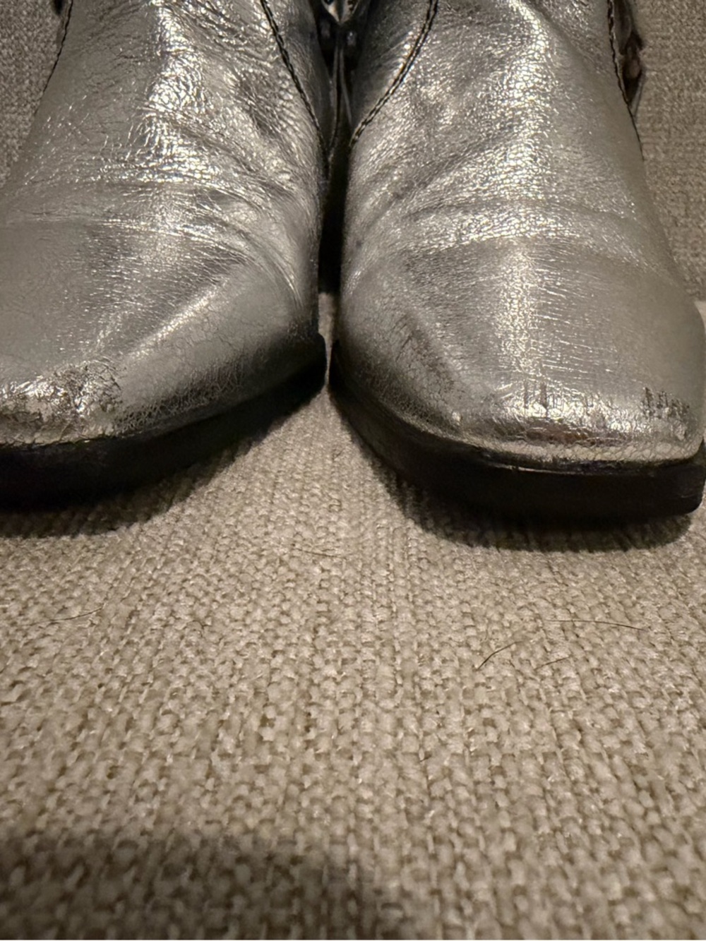 CAVERLEY Milly Anthropologie Silver Metallic Western Festival Mid-Calf Boots - Picture 8 of 13